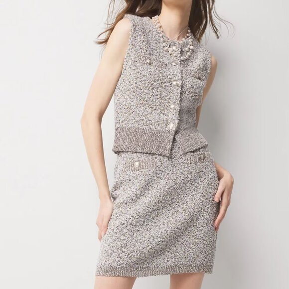 WHBM Metallic Tweed Sweat Skirt Set XS - Picture 10 of 10